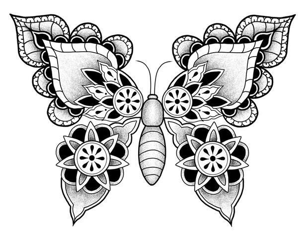 Mandala Butterfly on Clip Studio Paint